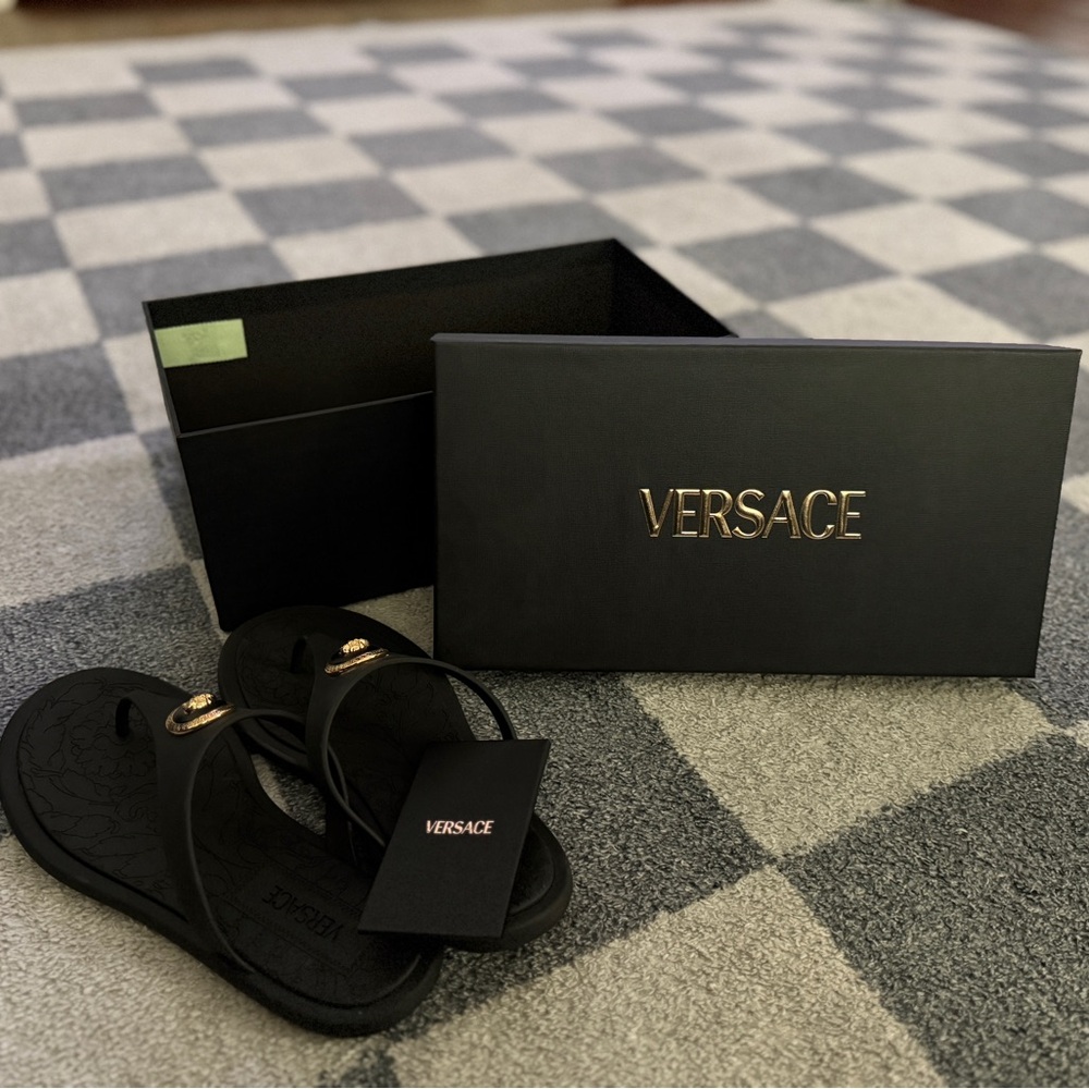 Versace Black and Gold Women’s Sandals
